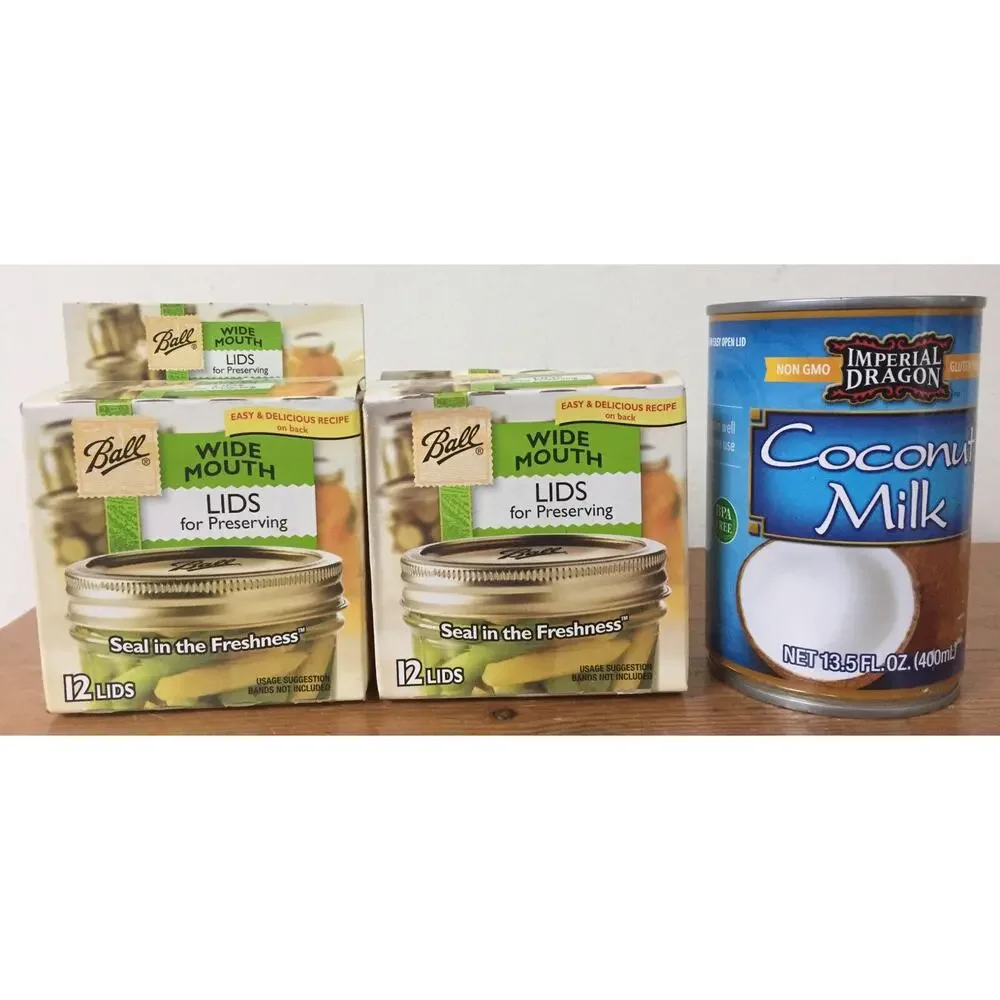 New Ball Lid Band Wide Mouth Brass 48pc Canning Jar Lids No Bands 48 Count
